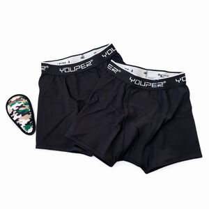 Boy’s Youper 2-Pack Brief with Soft Protective Athletic Cup–Black–Size L – NWT